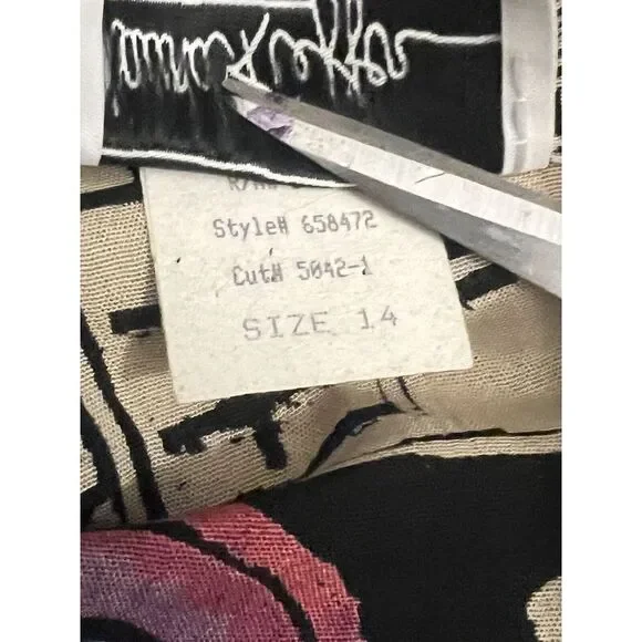 vtg Laura Kieffer‎ Susan Burrowes Artsy Women's 14 Rayon Open Front Cardigan - Picture 8 of 11